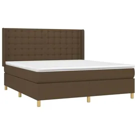 vidaXL Boxspringbett mit Matratze & LED Dunkelbraun 180x200 cm Stoff