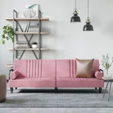vidaXL Schlafsofa mit Armlehnen Rosa Samt