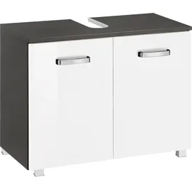 WELLTIME Waschbeckenunterschrank "Ravenna", weiß (weiß, weiß, graphit), B:70cm H:59cm T:35cm, Schränke, Waschbeckenunterschrank