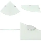 Eckablage Mit Verchromten Halterungen Glas Weiß 35x35 Cm - Wandregal - Eckregal - Glasregal - Regal Weiß - Küchenregal - Home & Living