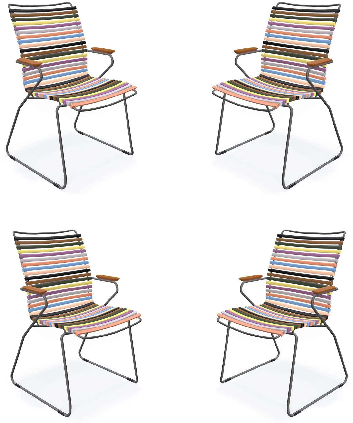 HOUE CLICK STUHL – 4er Set Hochlehner Gartenstuhl