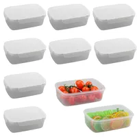 duisoad 10 Stück Frischhaltedosen Mit Deckel, 850 ml 18 x 11,4 x 6,2 cm Gefrierdosen Lebensmittelbehälter Set für Kühlschränke und Mikrowellen, BPA-frei