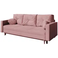 MOEBLO Schlafsofa MILANO, Sofa mit Bettfunktion, Couch für Wohnzimmer, Federkern Sofagarnitur Polstersofa Wohnlandschaft, mit Schlaffunktion und Bettkasten, - (BxHxT): 225x96x95 cm rosa