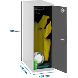 simonlocker montadas SimonRack Metallschrank Single mini 91,5 x 40 x 50 cm Grau/Anthrazit