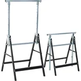 2er Set Arbeitsbock Belastbarkeit Bis 200 Kg Klappbar Sägebock Höhenverstellbar 80-130 Cm Gerüstbock Aus Stahl Unterstellbock Klappbock Stützbock Schwarz