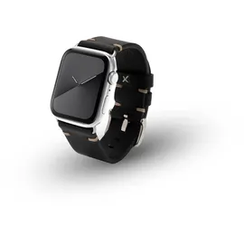 JT Berlin Watchband Alex II Vintage | Apple Watch Ultra/42/44/45mm | Schwarz, Edelstahl | M | 10828