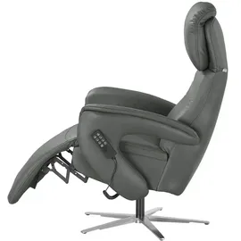 Hukla Relaxsessel Pierre Leder 75 x 126 x 177 cm Grau elektrisch