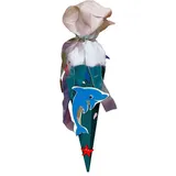 ROTH Schultüten-Bastelset Delfin für Geschwistertüte 40cm 6-eckig Kreppverschluss