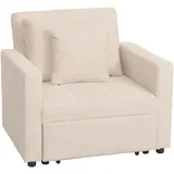 MCW Schlafsessel MCW-L90 Cord 200 x 100 x 70 cm Beige mit Schlaffunktion