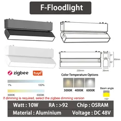 6mm intelligente magnetische Zigbee-Reflektorlichter Schwarz Einstellbar 10W
