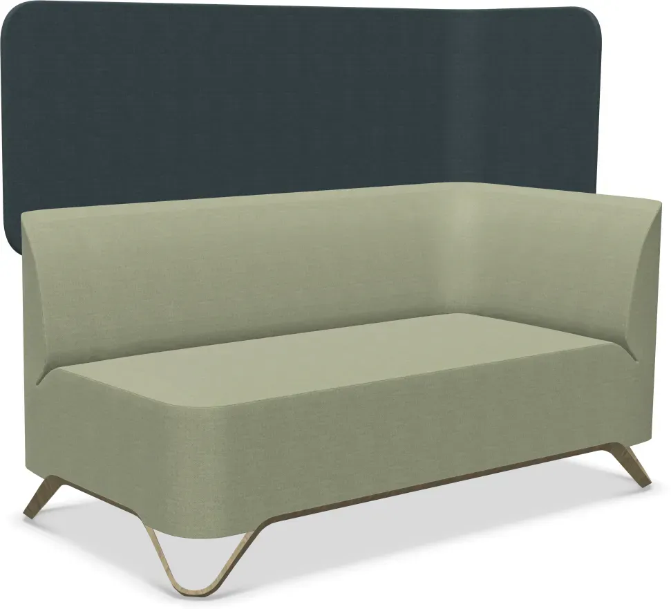 Profim Softbox 2LW Sofa 2-Sitzer, Armlehne links mit Trennwand, Kufengestell frei konfigurierbar