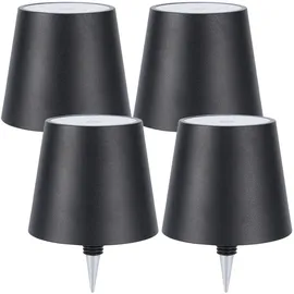 ideoon lights Akku Flaschenlampe Schwarz 4 St.