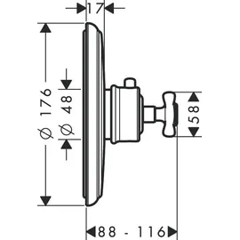 Hansgrohe Montreux Thermostat-Wannenbatterie Brushed Nickel