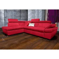 exxpo - sofa fashion Ecksofa EXXPO - SOFA FASHION "Salerno, Funktionssofa, hoher Sitzkomfort, Breite 268cm, L-Form", rot, B:268cm H:77cm T:204cm, NaturLeder;Primabelle-Microfaser (100% Polyester);Luxus-Kunstleder, Sofas, Ecksofa, inkl.