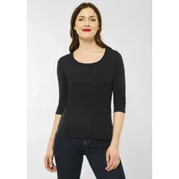 STREET ONE Damen, A317588 Basic T-Shirt mit 3/4-Arm, Black, 40