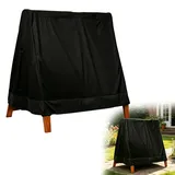 A-Rahmen-Schaukelabdeckung, Hollywoodschaukel Abdeckung Oxford Wasserdicht Winddicht Schutzhülle für Gartenschaukel Gartenmöbel Außenbereich (Schwarz, 216x140x170cm)