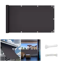 QINGLV Sichtschutz Balkon 110x900cm Sichtschutz FüR Balkon Windschutz Wasserdicht Wetterfester Sichtschutz Zaun Für BalkongeläNder, Terrasse & Garten Grau -Dunkelgrau