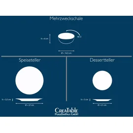 CreaTable Reactive Nostalgic Cognac Tellerset 12-tlg. grau