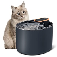 Super Silent Katzen trinkbrunnen, 3L Katzen Trinkbrunnen, Eingebautes LED Licht, Aktivkohlefilter, Intelligente Pumpe, mit Filterungen für die Reinigung von Trinkwasser für Haustiere(Schwarz)