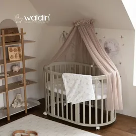 Waldin Babybett OWAL Kinderbett 7in1 mit Matratze, mitwachsendes Kinder-Bett