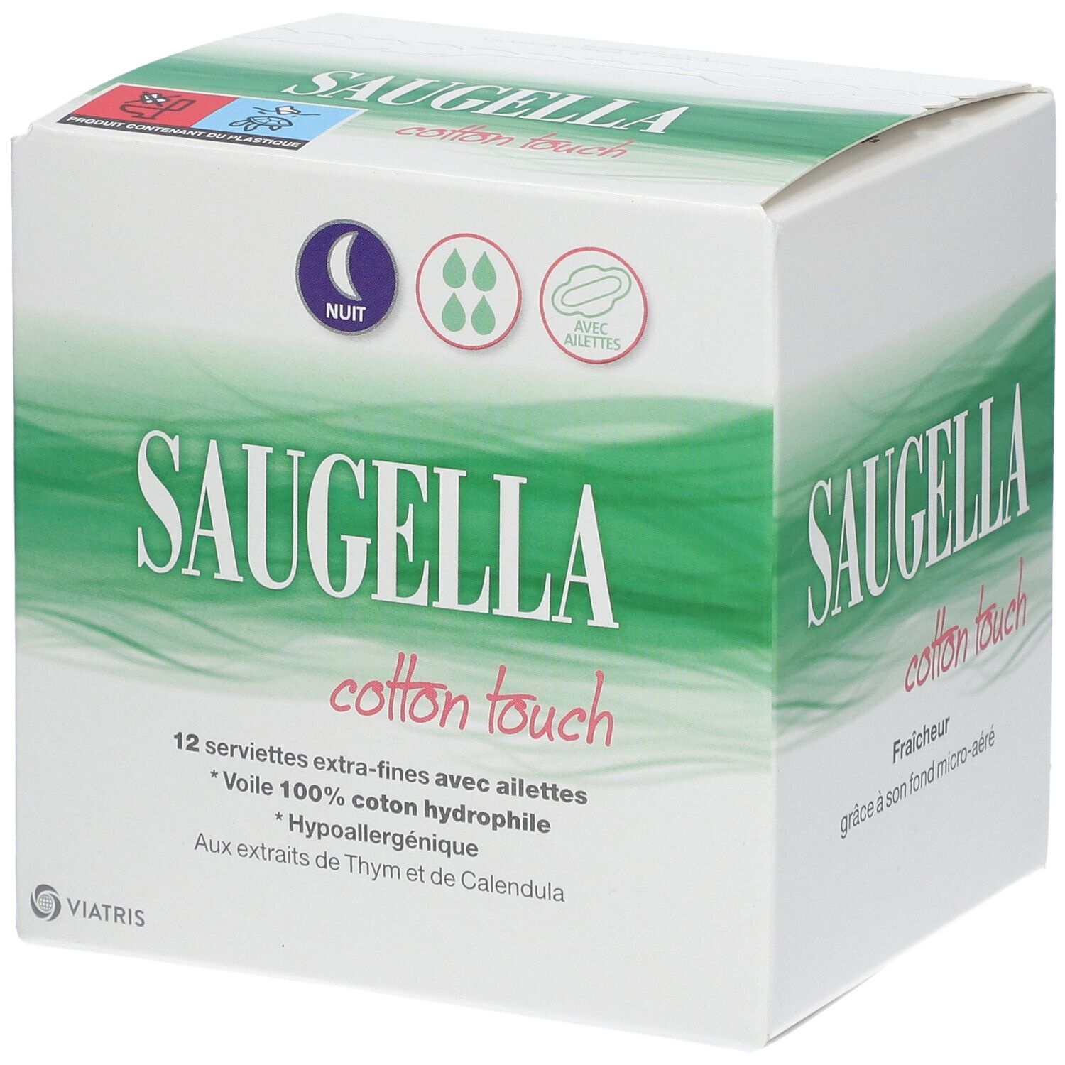 SAUGELLA Cotton Touch Serviettes hygiéniques Nuit 12 pc(s) serviettes hygiénique(s)