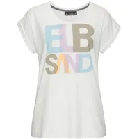 ELBSAND Print-Shirt Damen weiß bedruckt Gr.M (38)
