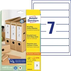 Ordner-Etiketten Recycling, A4, 38x192mm, 210 Stück, naturweiß