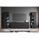 INOSIGN Wohnwand »KENIA« Komplett-Set, 3 Stk. tlg., schwarz