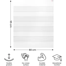 ALLboards magnetische Whiteboardfolie Fünf Zeilen liniert 80,0 x 95,0 cm, 1 St.