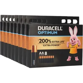 Duracell 64x MN1500 AA Mignon Batterie Optimum (8x 8er Blister)