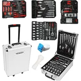 Werkzeugkoffer 1031 teilig Werkzeugkasten Alu Werkzeugkiste Set abschließbar Werkzeugtasche Werkzeug-Trolley 4 Ebenen Werkzeugtrolley - Hengda