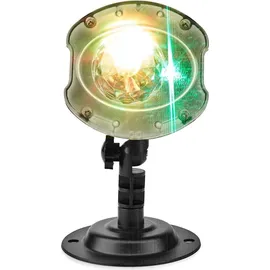 Nedis Dekoratives Licht | LED- und Laserprojektor | Bunte LED und grüner Laser - Innen- und Aussenbereich | Fernbedienung Schwarz