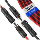 HB-DIGITAL Paar Solar Verlängerungskabel mit Stecker Solarleitung rot / schwarz Solarkabel, Solarstecker, (1000 cm), TÜV Rheinland zertifizierte PV Kabel 4mm2 für Solaranlagen