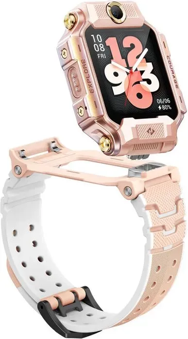 imoo X10 Kinder-Smartwatch-Handy – Kippbare Dual-Kameras, wasserdicht bis 20 m, KI-GPS-Tracking, 4G-Video- & Sprachanrufe, mehrsprachig, Sicherheitsfunktionen (Pink)