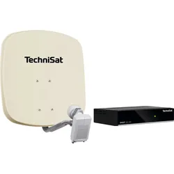 Technisat Set DigiDish 45 Sat-Antenne (Twin-LNB) mit Digit S3 HD SAT-Receiver beige