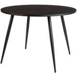 Trendmöbel24 Esstisch MO BLACK 110 cm mit runder Platte aus recycled Teak - Schwarz