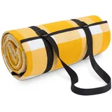 Paco Home Picknickdecke Campingdecke XXL Strand Picknickdecke Wasserdicht Mit Tragegriff Leicht Kompakt Tragbar Isoliert, Farbe:Gelb 3, Größe:200x300cm