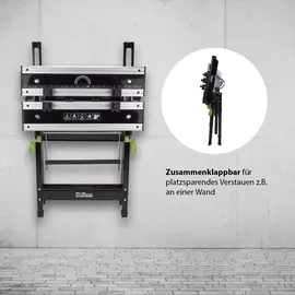 Baumarktplus 2x Werkbank Premium Alu klappbar höhenverstellbar 7 Stufen Werktisch Schnellspanner, bis 90° neigbar