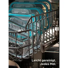 Praknu Frischhaltedose Glasbehälter weiß 1,0 l 4-teiliges Set