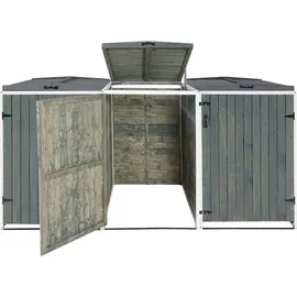 MCW Mülltonnenverkleidung H74 237 x 126 x 98 cm grau-weiß