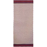 Jute & Co. Firenze Handgewebter Teppich, 100% Baumwolle, Weiß/Rot, 140 x 60 x 0,5 cm