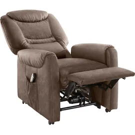 sit&more TV-Sessel Morten Kunstleder 76 x 115 x 78 cm grau mit Motor und Aufstehhilfe