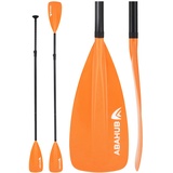 Abahub SUP Paddel / 2 in 1 Sup Kajak Paddel Aluminium Einstellbares Stand Up Paddle für Paddleboard, Aluminiumlegierung PU-beschichtete Schaft 172-213cm Kunststoff Nylon Klinge (4 Piece-orange)