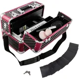 Beauty Case Kosmetikkoffer Schmuckkoffer 21 L Alu rot schwarz Punkte Schminke