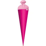 ROTH Bastelschultüte 70cm pink rund - Schultüte mit Stabiler Rot(h)-Spitze mit Filz-Verschluss