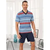 Sieh an! Schlafanzug Shorty Kurzarm Blau/Rot 48/50