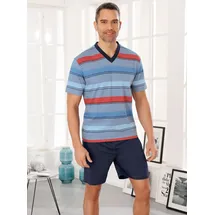 Sieh an! Schlafanzug Shorty Kurzarm Blau/Rot 48/50