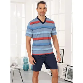 Sieh an! Schlafanzug Shorty Kurzarm Blau/Rot 48/50