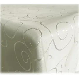 JEMIDI Tischdecke Ornamente Seidenglanz 90 x 90 cm Beige