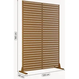 casa.pro Trennwand 180 x 120 cm Braun Stahl